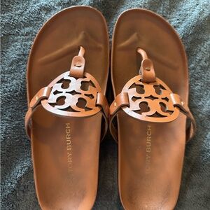 Tory Burch Miller Cloud Sandals in Aged Camello